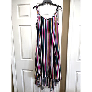 Torrid Multicolor Vertical Strip Challis Maxi Dress Size 0